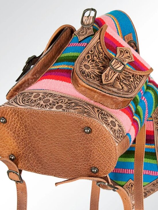 American Darling Serape Heritage Tooled Saddle Blanket Backpack main image 4